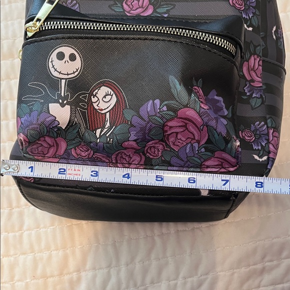 Disney Nightmare Before Christmas Black and Purple Mini Backpack - Jack & Sally - Picture 10 of 15
